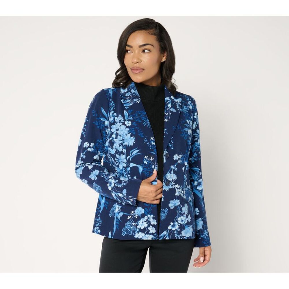 Joan Rivers Classics Collection Women's Jacket Sz S Metallic Denim